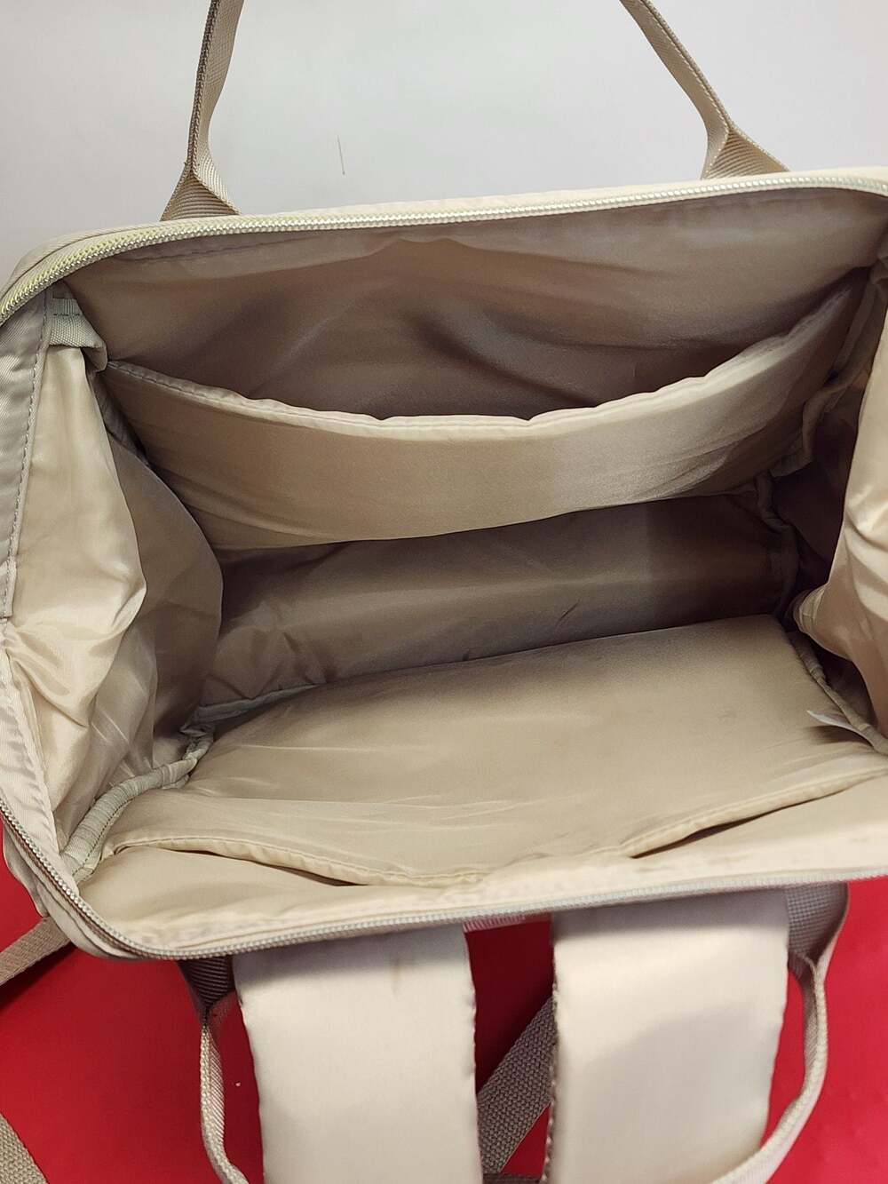 Paris Hilton Quilted Laptop Backpack in Beige - Picture 4 of 9